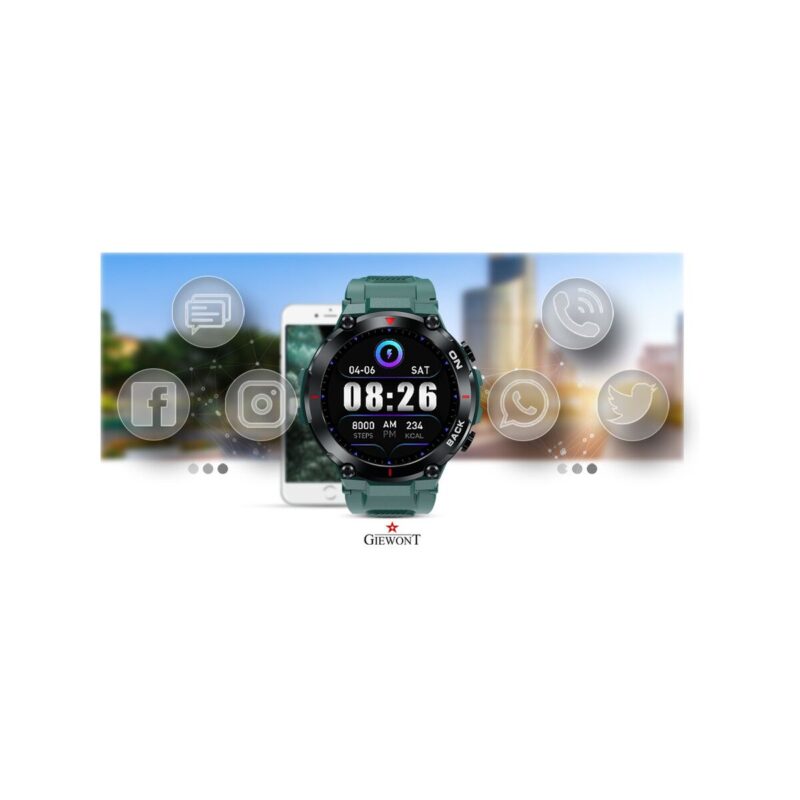 66_64_24_max Smartwatch GIEWONT Pionier GPS GW460-2 - Sea Green