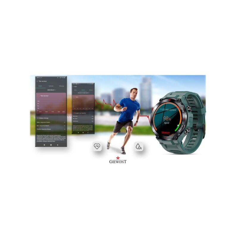 66_64_27_max Smartwatch GIEWONT Pionier GPS GW460-2 - Sea Green