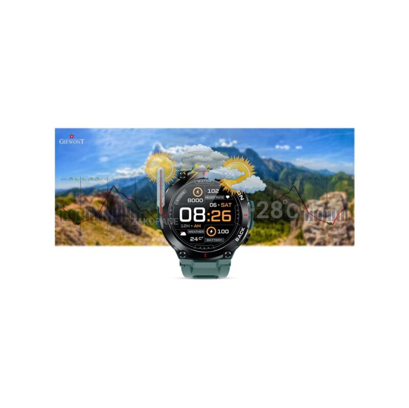 66_64_32_max Smartwatch GIEWONT Pionier GPS GW460-2 - Sea Green