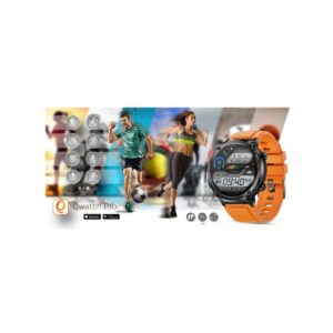 Smartwatch Gravity GT21-2 + Pomarańczowy Pasek Silikonowy