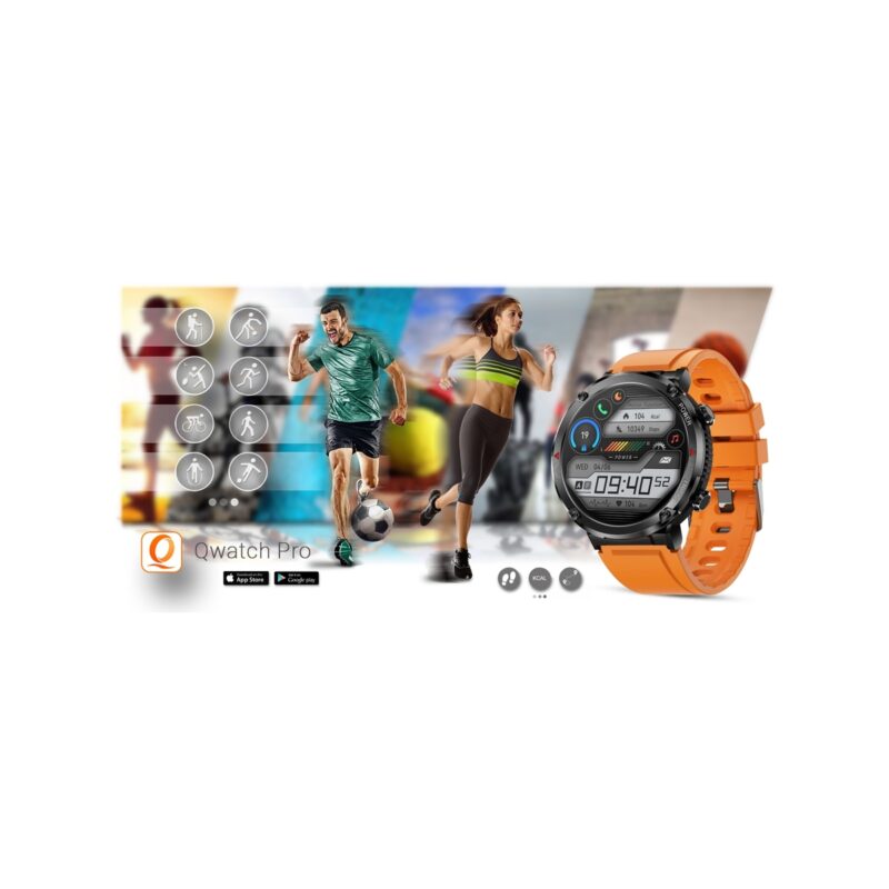 Smartwatch Gravity GT21-2 + Pomarańczowy Pasek Silikonowy