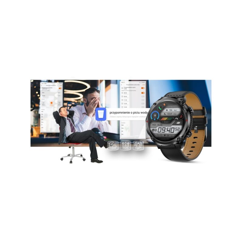 Smartwatch Gravity GT21-3 + Czarny Pasek Silikonowy