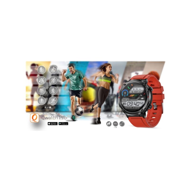 Smartwatch Gravity GT21-6 + Czerwony Pasek Silikonowy