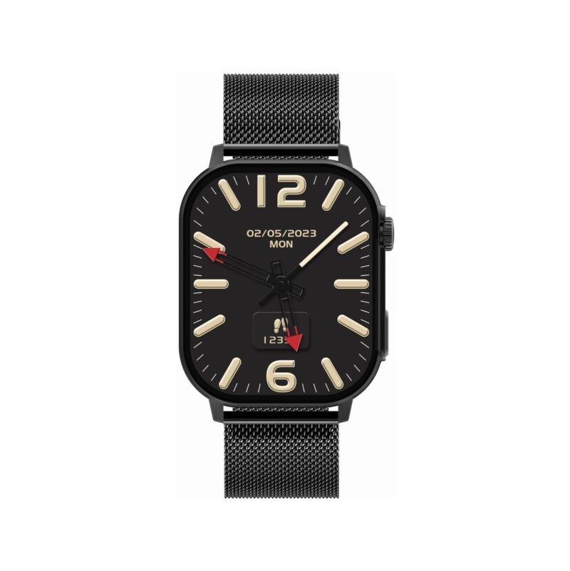 Smartwatch Gravity GT15-1 Czarny Pasek Silikonowy + Czarna Bransoleta