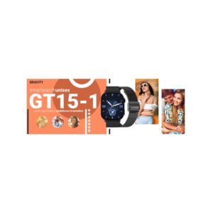 Smartwatch Gravity GT15-1 Czarny Pasek Silikonowy + Czarna Bransoleta