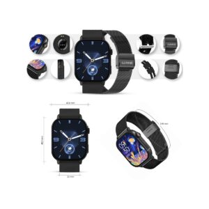 Smartwatch Gravity GT15-1 Czarny Pasek Silikonowy + Czarna Bransoleta