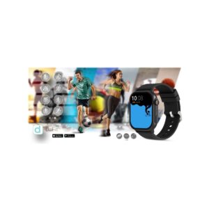 Smartwatch Gravity GT15-1 Czarny Pasek Silikonowy + Czarna Bransoleta