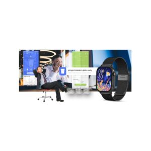 Smartwatch Gravity GT15-1 Czarny Pasek Silikonowy + Czarna Bransoleta