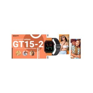 Smartwatch Gravity GT15-2 Pomarańczowy Pasek Silikonowy + Czarna Bransoleta