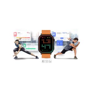 Smartwatch Gravity GT15-2 Pomarańczowy Pasek Silikonowy + Czarna Bransoleta