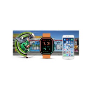 Smartwatch Gravity GT15-2 Pomarańczowy Pasek Silikonowy + Czarna Bransoleta
