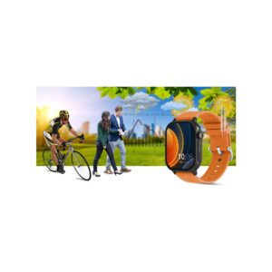 Smartwatch Gravity GT15-2 Pomarańczowy Pasek Silikonowy + Czarna Bransoleta