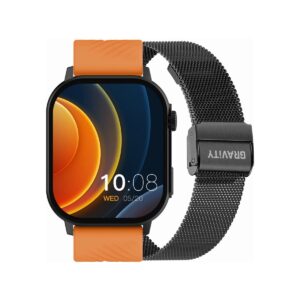 Smartwatch Gravity GT15-2 Pomarańczowy Pasek Silikonowy + Czarna Bransoleta