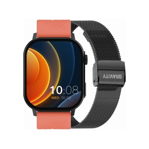 Smartwatch Gravity GT15-3 Czerwony Pasek Silikonowy + Czarna Bransoleta