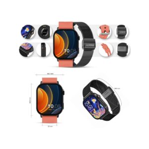 Smartwatch Gravity GT15-3 Czerwony Pasek Silikonowy + Czarna Bransoleta