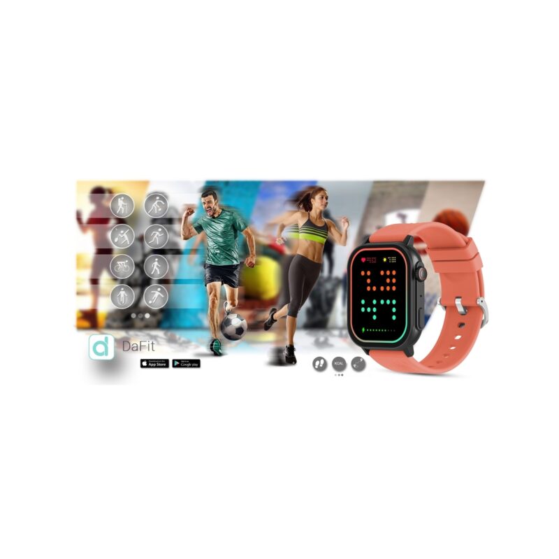 Smartwatch Gravity GT15-3 Czerwony Pasek Silikonowy + Czarna Bransoleta