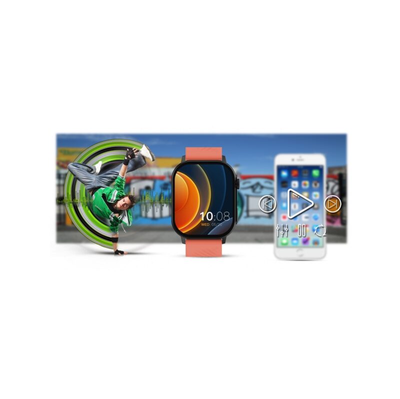 Smartwatch Gravity GT15-3 Czerwony Pasek Silikonowy + Czarna Bransoleta