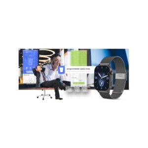 Smartwatch Gravity GT15-4 Niebieski Pasek Silikonowy + Tytanowa Bransoleta