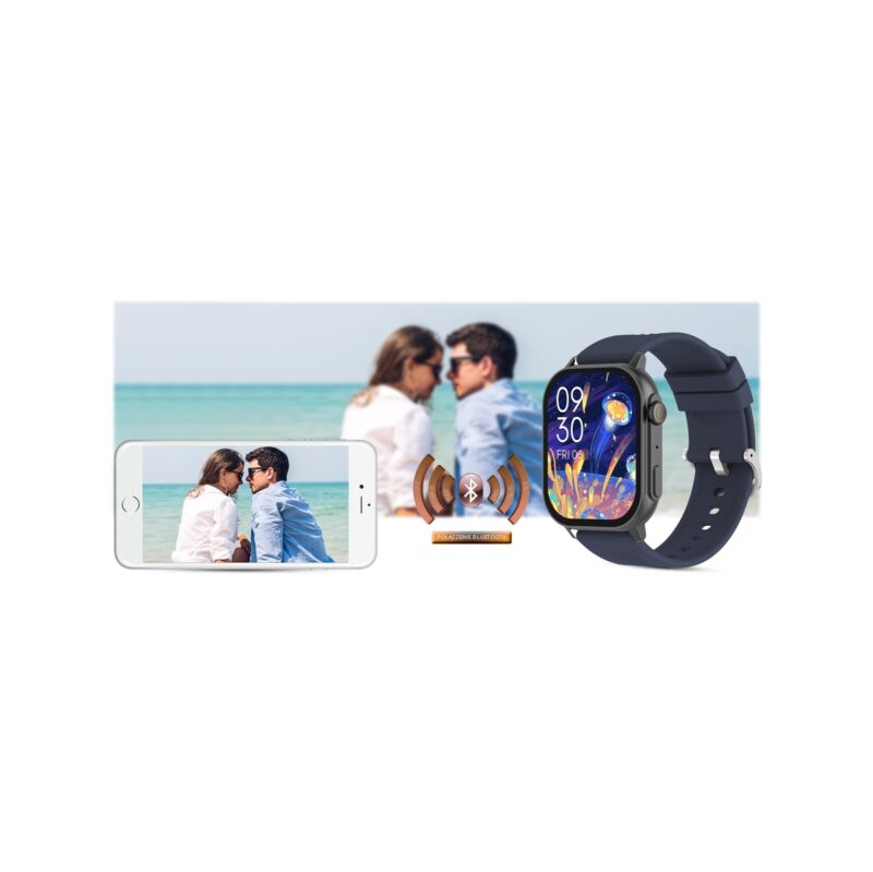 Smartwatch Gravity GT15-4 Niebieski Pasek Silikonowy + Tytanowa Bransoleta