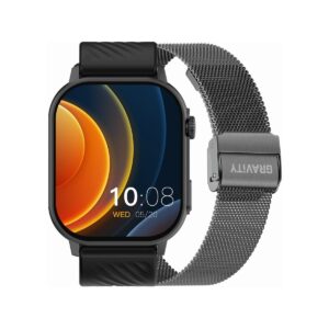 Smartwatch Gravity GT15-5 Czarny Pasek Silikonowy + Tytanowa Bransoleta