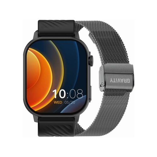 Smartwatch Gravity GT15-5 Czarny Pasek Silikonowy + Tytanowa Bransoleta