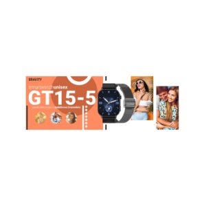 Smartwatch Gravity GT15-5 Czarny Pasek Silikonowy + Tytanowa Bransoleta
