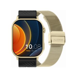 Smartwatch Gravity GT15-6 Czarny Pasek Silikonowy + Złota Bransoleta