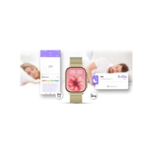 Smartwatch Gravity GT15-6 Czarny Pasek Silikonowy + Złota Bransoleta