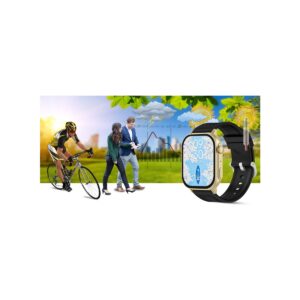 Smartwatch Gravity GT15-6 Czarny Pasek Silikonowy + Złota Bransoleta