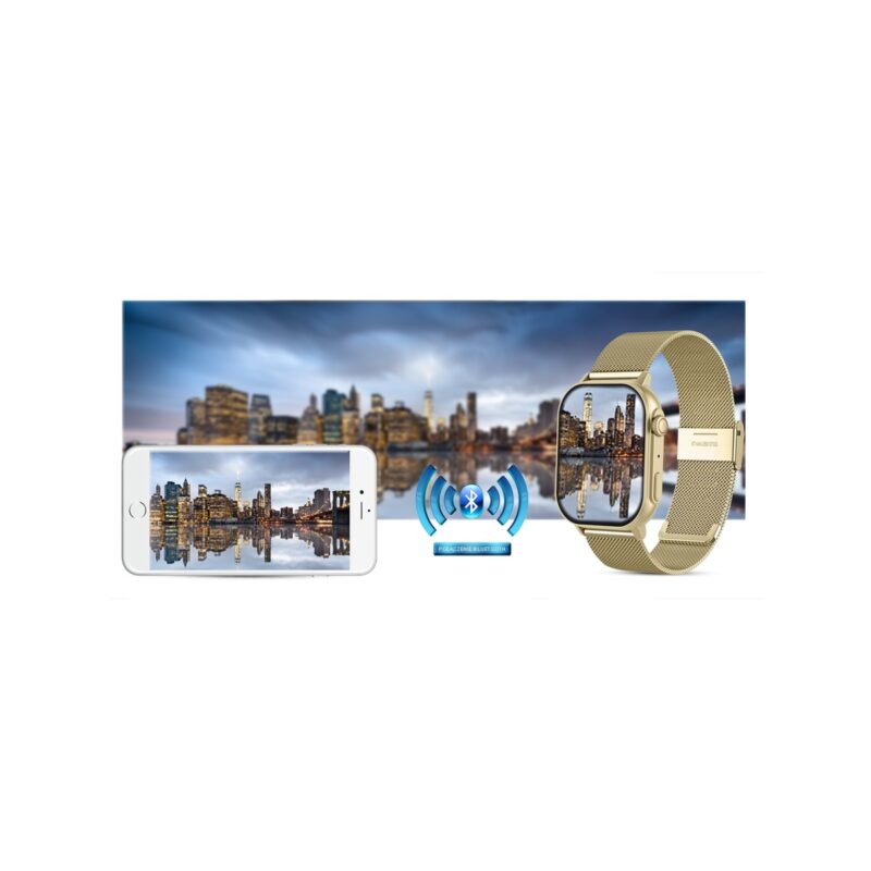 Smartwatch Gravity GT15-6 Czarny Pasek Silikonowy + Złota Bransoleta