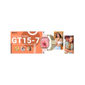 Smartwatch Gravity GT15-7 Różowy Pasek Silikonowy + Złota Bransoleta