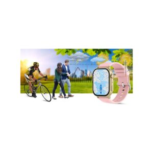 Smartwatch Gravity GT15-7 Różowy Pasek Silikonowy + Złota Bransoleta