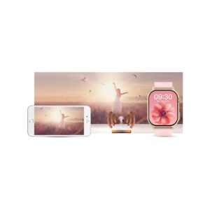 Smartwatch Gravity GT15-7 Różowy Pasek Silikonowy + Złota Bransoleta