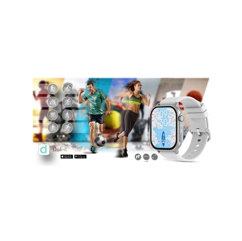 Smartwatch Gravity GT15-8 Szary Pasek Silikonowy + Srebrna Bransoleta