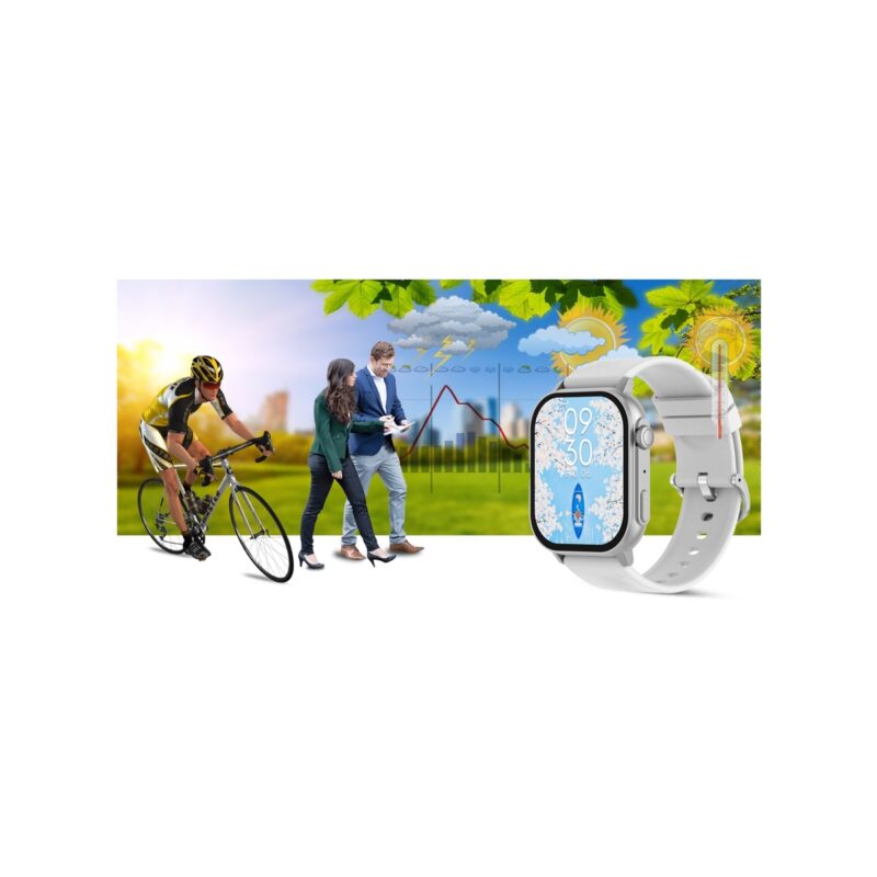 Smartwatch Gravity GT15-8 Szary Pasek Silikonowy + Srebrna Bransoleta