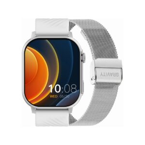 Smartwatch Gravity GT15-8 Szary Pasek Silikonowy + Srebrna Bransoleta
