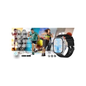 Smartwatch Gravity GT15-9 Czarny Pasek Silikonowy + Srebrna Bransoleta