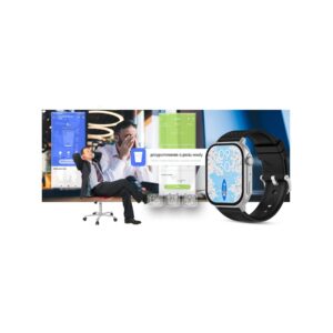 Smartwatch Gravity GT15-9 Czarny Pasek Silikonowy + Srebrna Bransoleta