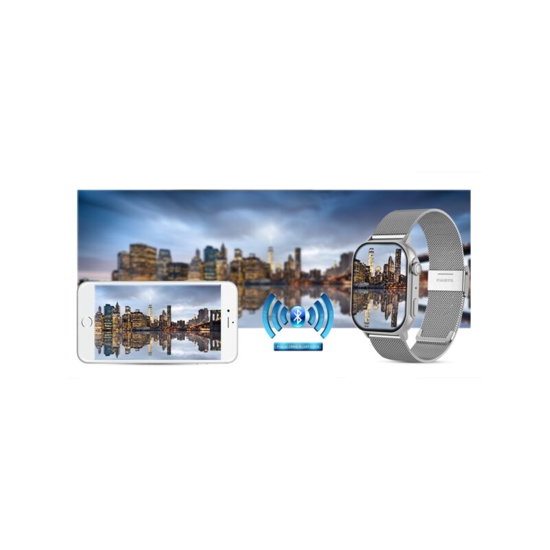 Smartwatch Gravity GT15-9 Czarny Pasek Silikonowy + Srebrna Bransoleta