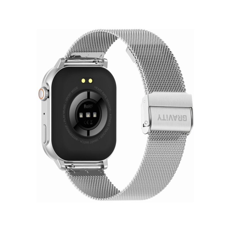 Smartwatch Gravity GT15-9 Czarny Pasek Silikonowy + Srebrna Bransoleta