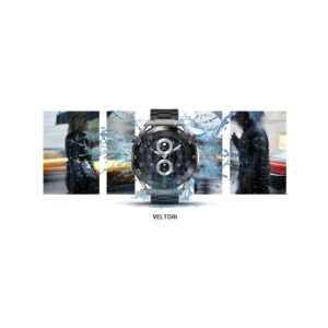 Smartwatch VELTORI VT100-1 + Czarny Pasek Silikonowy + Czarny Eko Skóra