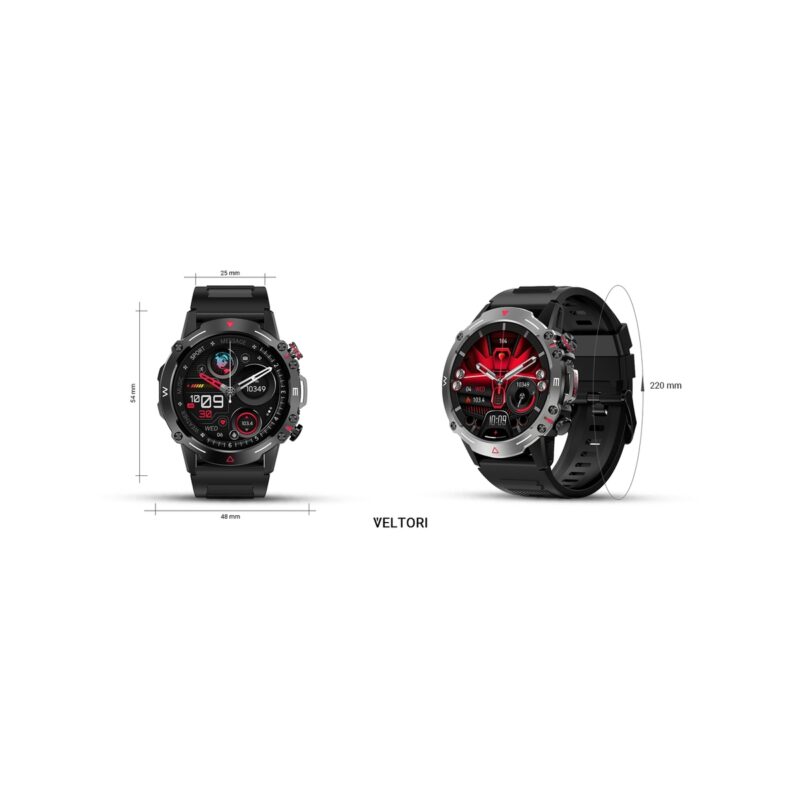 Smartwatch VELTORI VT110-1 Czarny Pasek Silikonowy