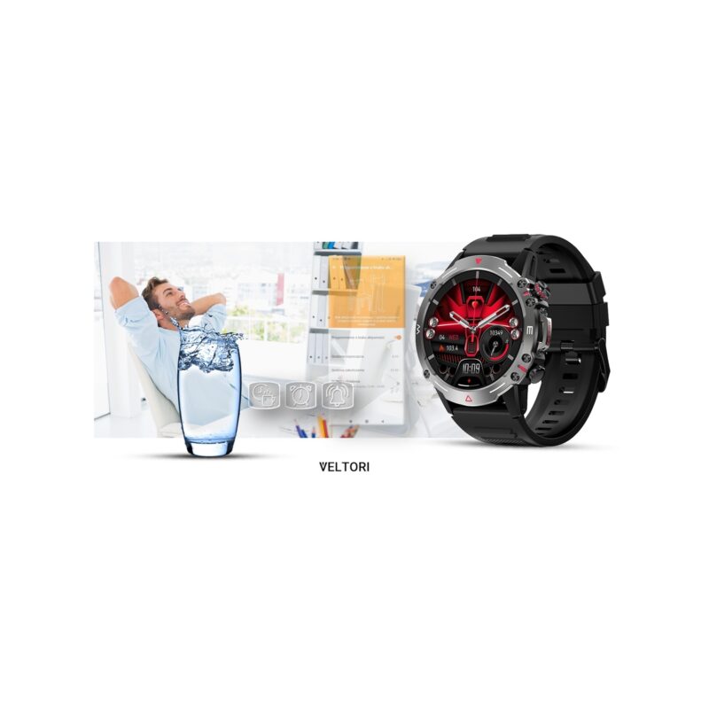 Smartwatch VELTORI VT110-1 Czarny Pasek Silikonowy