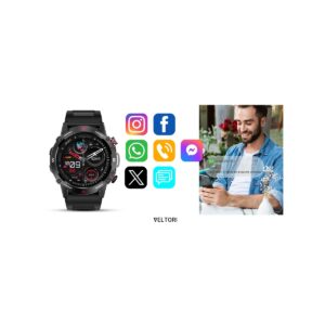 Smartwatch VELTORI VT110-1 Czarny Pasek Silikonowy