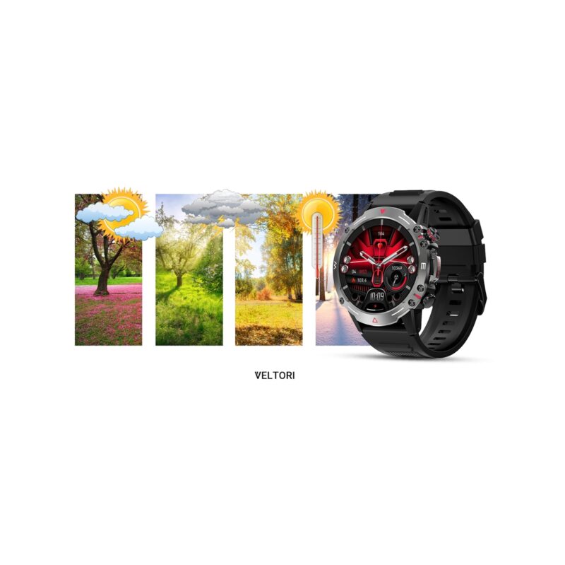 Smartwatch VELTORI VT110-1 Czarny Pasek Silikonowy