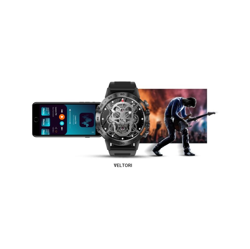 Smartwatch VELTORI VT120-1 Czarny Pasek Silikonowy