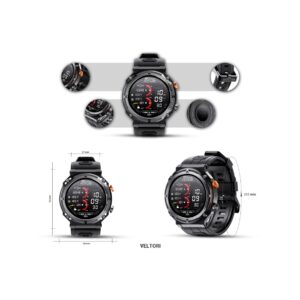 Smartwatch VELTORI VT130-1 Czarny Pasek Silikonowy