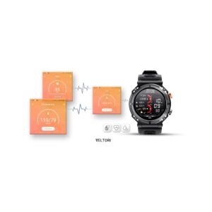 Smartwatch VELTORI VT130-1 Czarny Pasek Silikonowy
