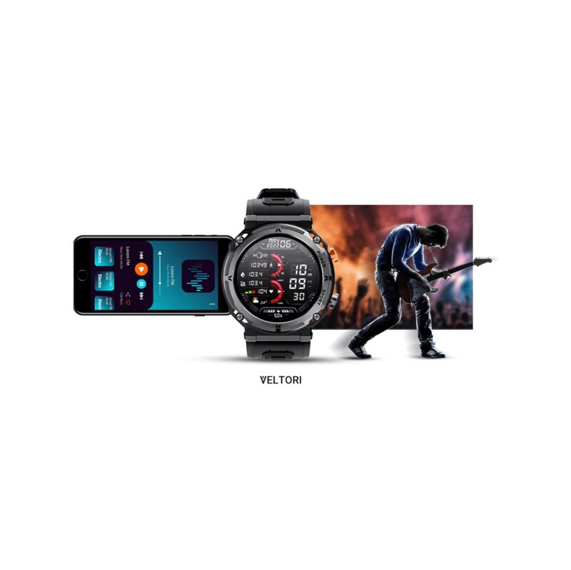 Smartwatch VELTORI VT130-1 Czarny Pasek Silikonowy