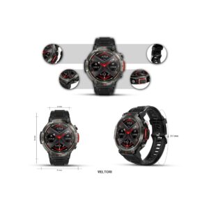 Smartwatch VELTORI VT140-1 Czarny Pasek Silikonowy